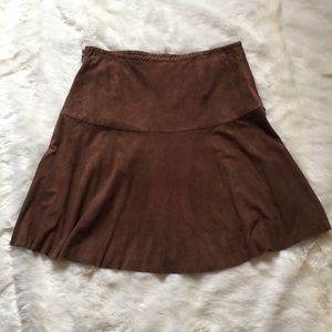 Ralph Lauren Brown Suede Skirt